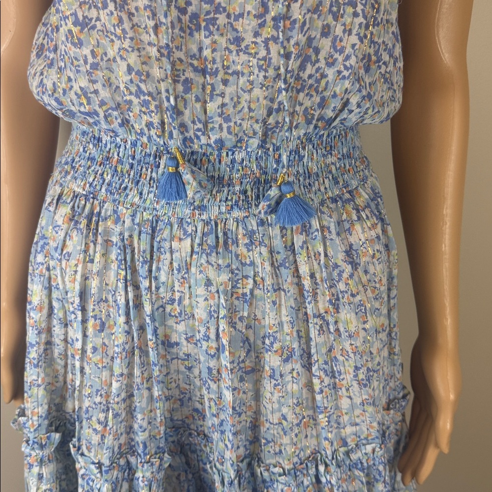 Poupette St. Barth Blue and White Floral Mini Dress - Picture 2 of 6